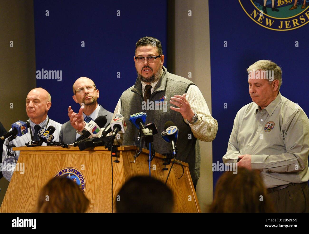 Hackensack, USA. 10th Mar, 2020. Hansel Asmar, Health Director, speaks on the recent developments in connection with COVID-19 during a news conference at Two Bergen County Plaza in Hackensack on 03/30/20. Tedesco Presser (Photo by Mitsu Yasukawa/ Northjersey.com/Imagn/USA Today Network/Sipa USA) Credit: Sipa USA/Alamy Live News Stock Photo