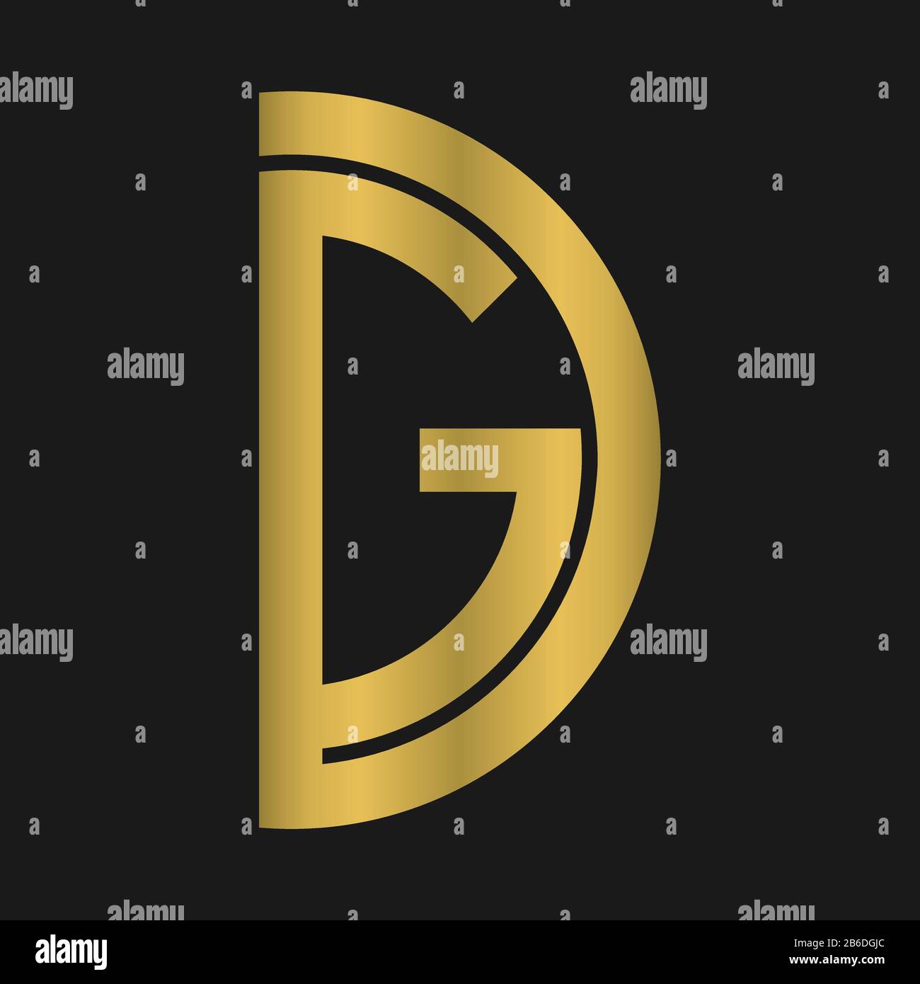 D , G  , DG , GD letter logo design with creative modern typography and abstract monogram logo Stock Vector