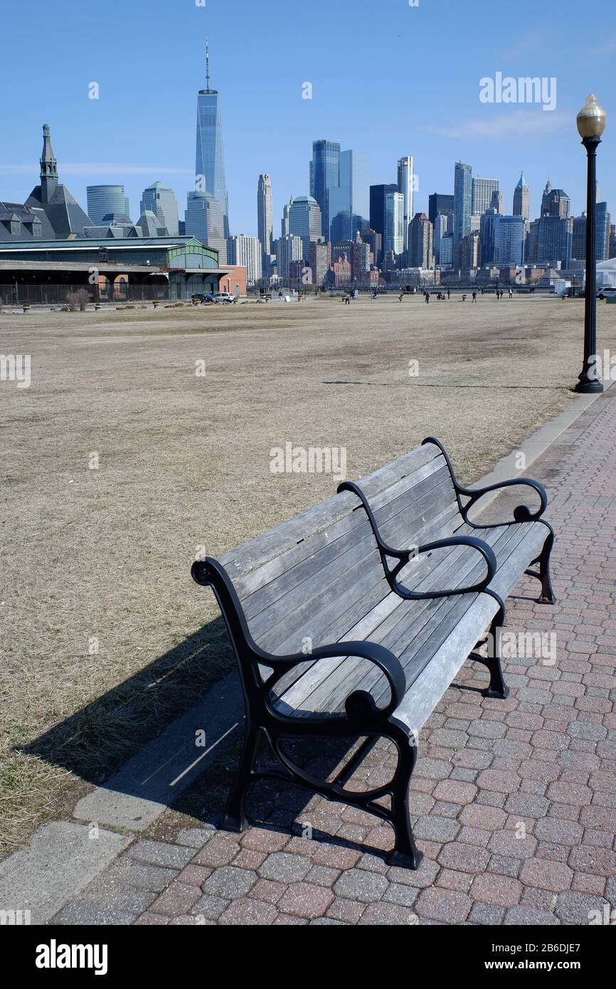 The skyline of Lower Manhattan of New York City from Hudson River