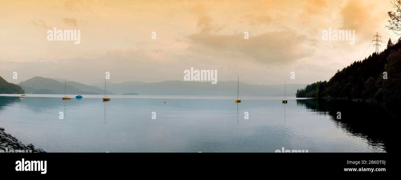 Boats in a lake, Lake Constance, Wasserburg am Bodensee, Bavaria, Germany Stock Photo
