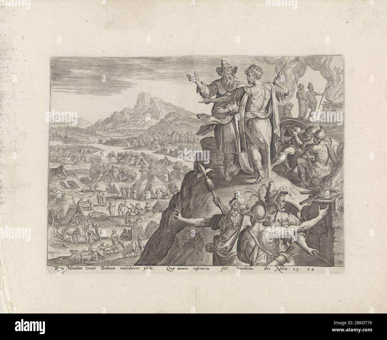 Bileam en Koning Balak Geschiedems Van bile (serietitel) Treasure sacred  Old Testament () (serietitel) Balaam state with Balak, king of Moab, in the  hill and look out over the camp of the