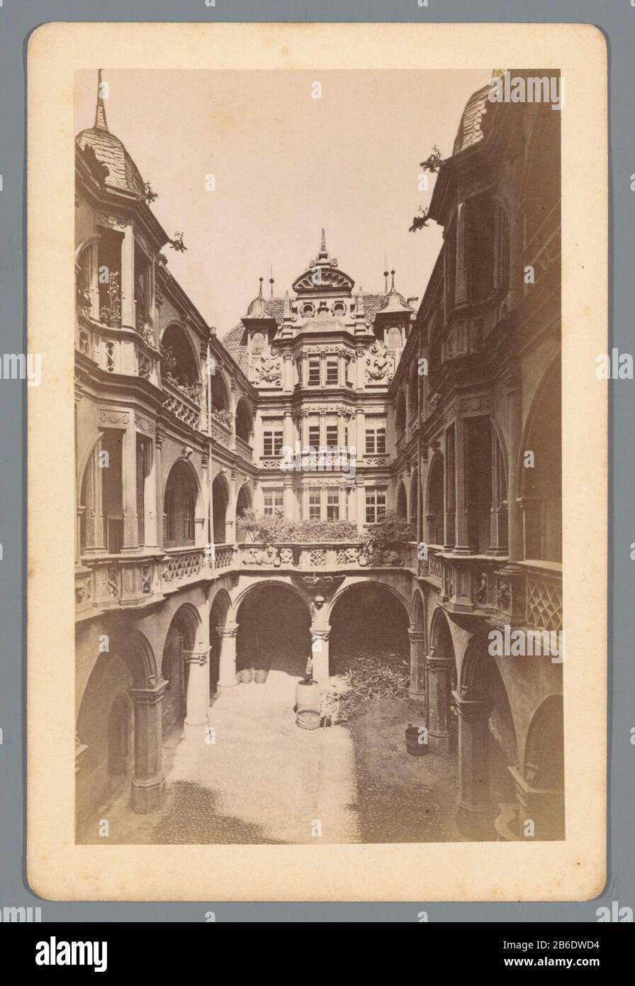 Courtyard of the Pellerhaus in NeurenbergHof im Peller'schen Hause (title object) Nürnberg (series title object) Object type: government picture Item number: RP-F F20092 Inscriptions / Brands: number, verso, stuck: '19 .' Manufacturer : photographer: anonymous publisher: Friedrich Bruckmann (possible) Place manufacture: photographer: Nürnberg Publisher: Munich Date: 1863 - 1898 Material: cardboard paper Technique: albumen print dimensions: secondary medium: h 171 mm × W 113 mm Subject: courtyard where: Nuremberg Stock Photo