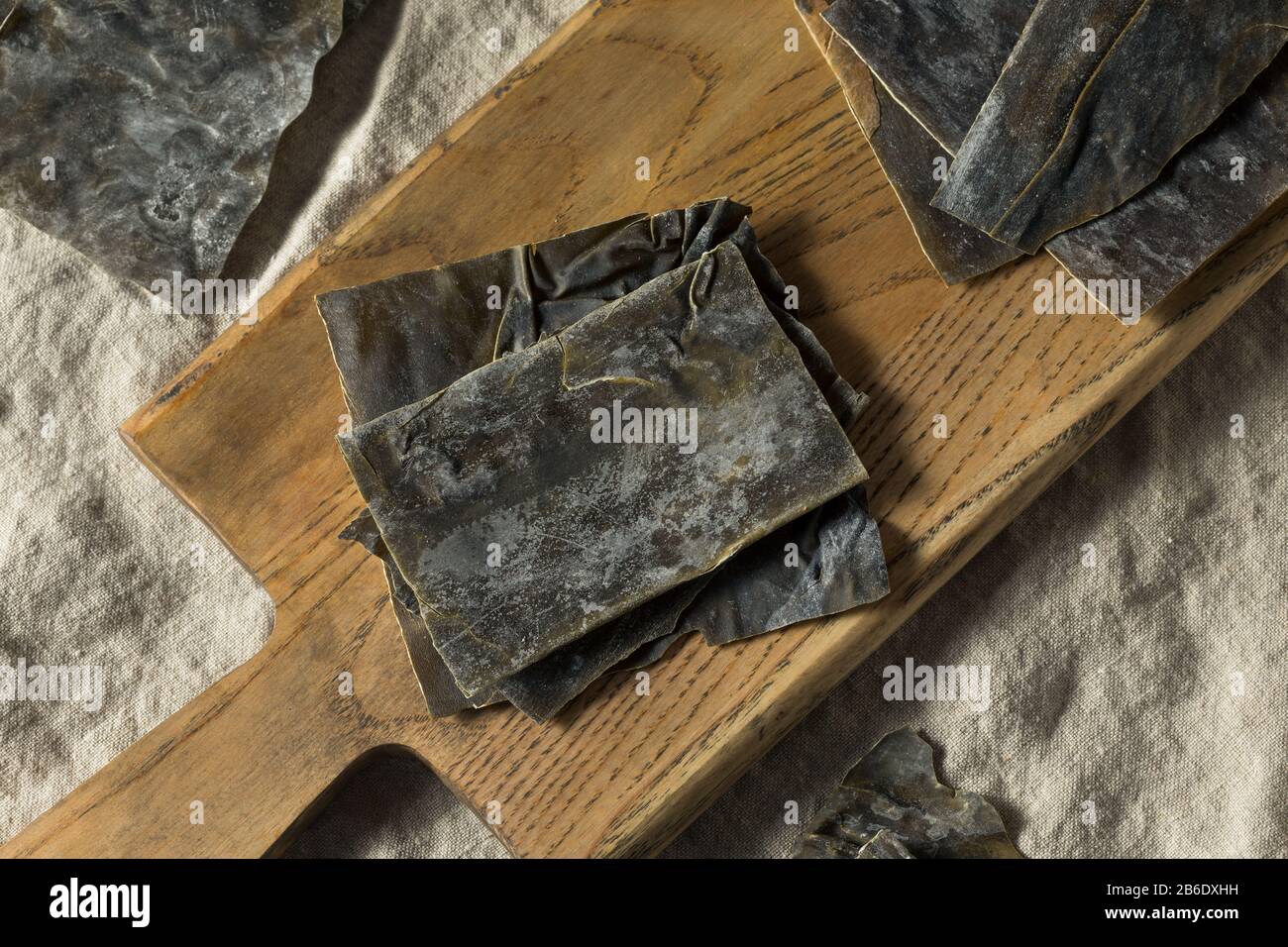 Raw Dried Kombu Kelp Seaweed Ready to Cook Stock Photo