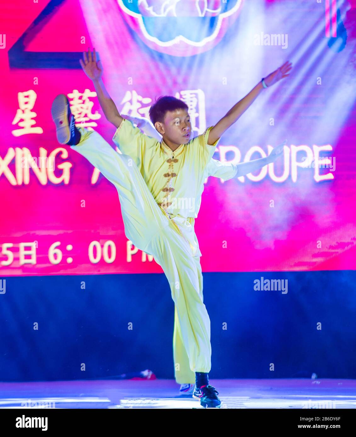 Martial arts performance in Chinatown Manila the Philippines Stock