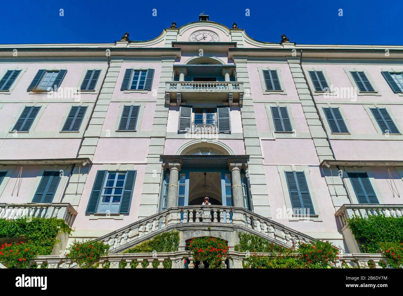 The wonderful Villa Carlotta facade in Tremezzo, Lombardy, Italy Stock Photo