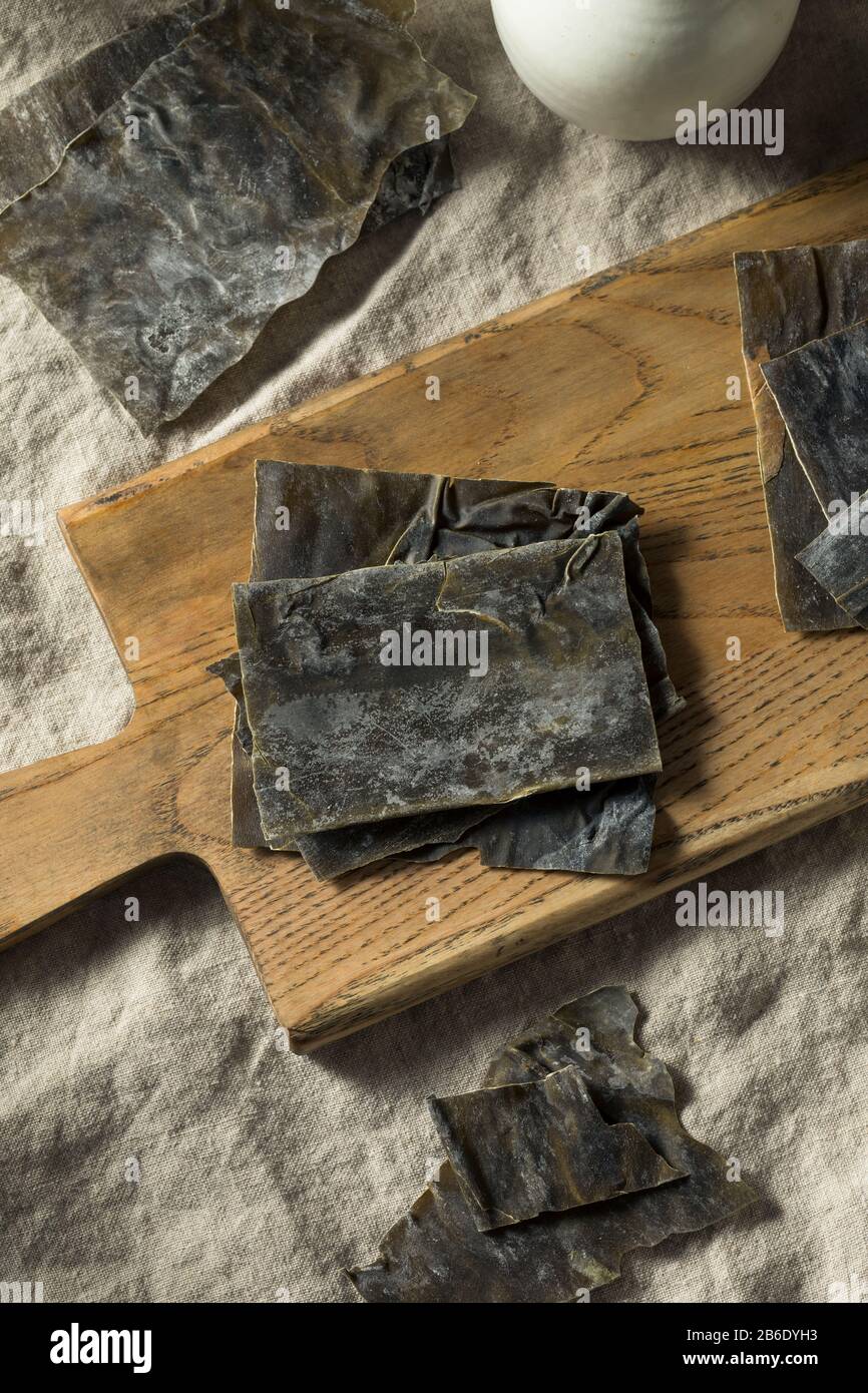 Raw Dried Kombu Kelp Seaweed Ready to Cook Stock Photo Alamy