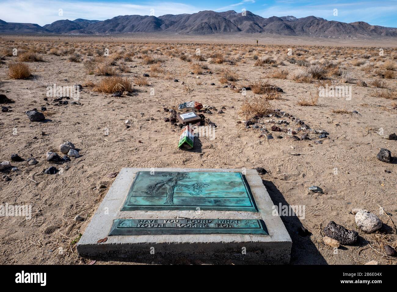 Remains of the Joshua Tree used by U2 for the album of the same name, near Death Valley National Park, California, USA Stock Photo