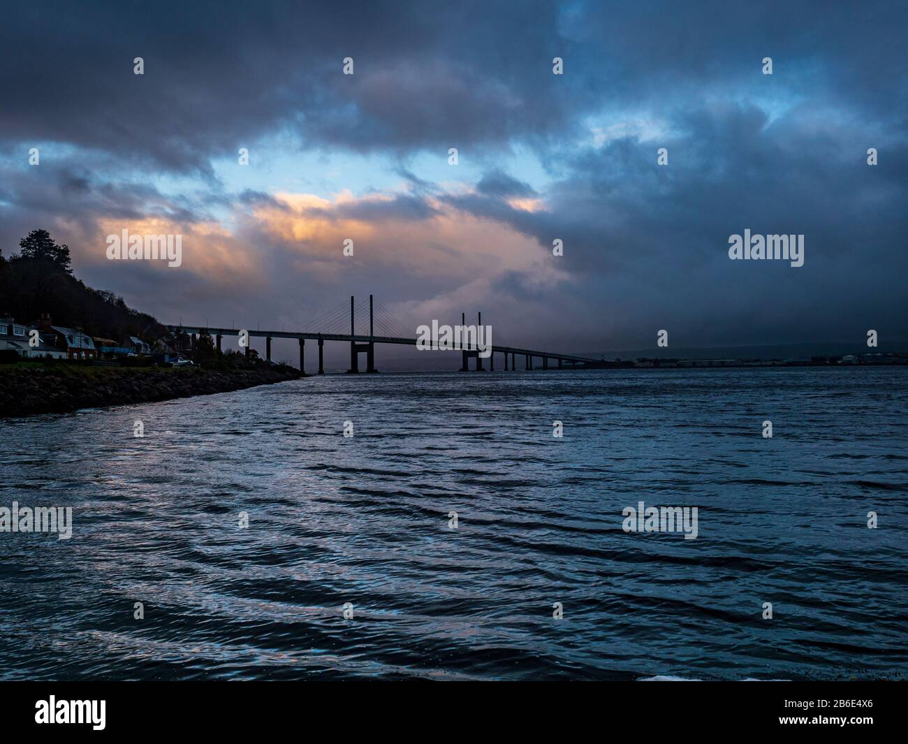 Kessock bridge at dusk, Moray Firth, Scotland, UK, Europe Stock Photo