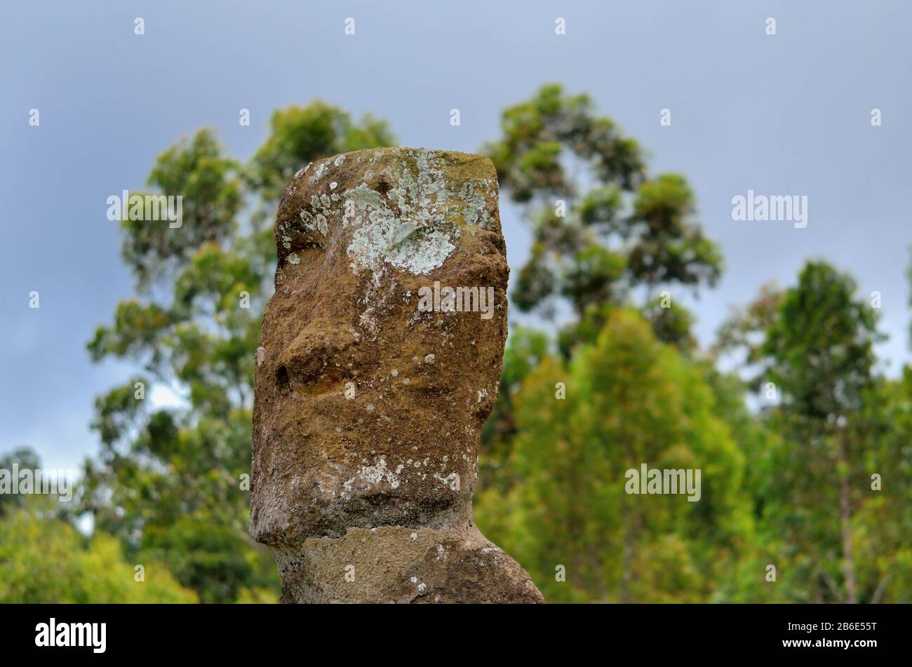 Easter Island Ahu Akivi Moais Stock Photo