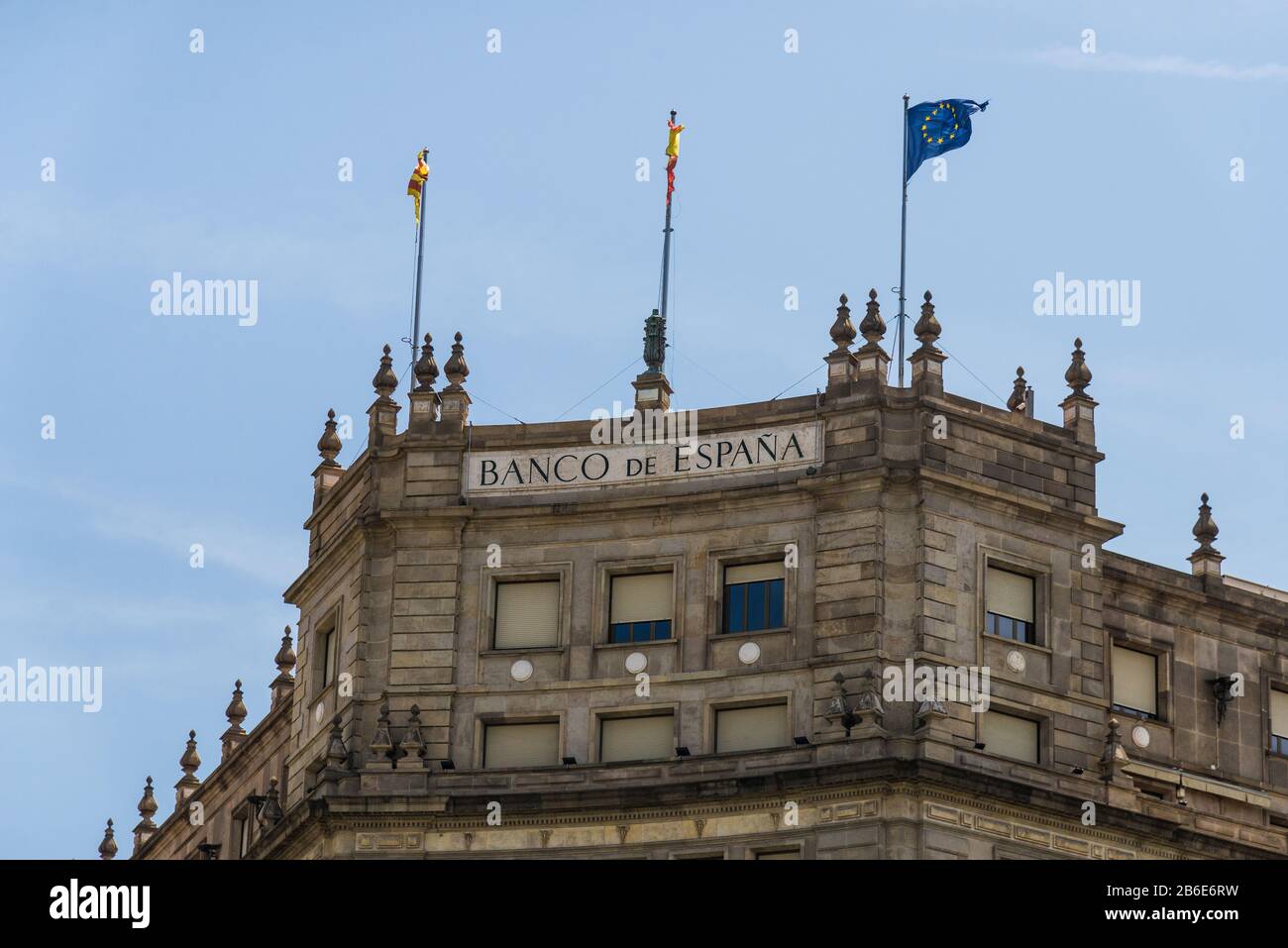 Barcelona, Spain - August 1, 2019: Bank of Spain building Stock Photo