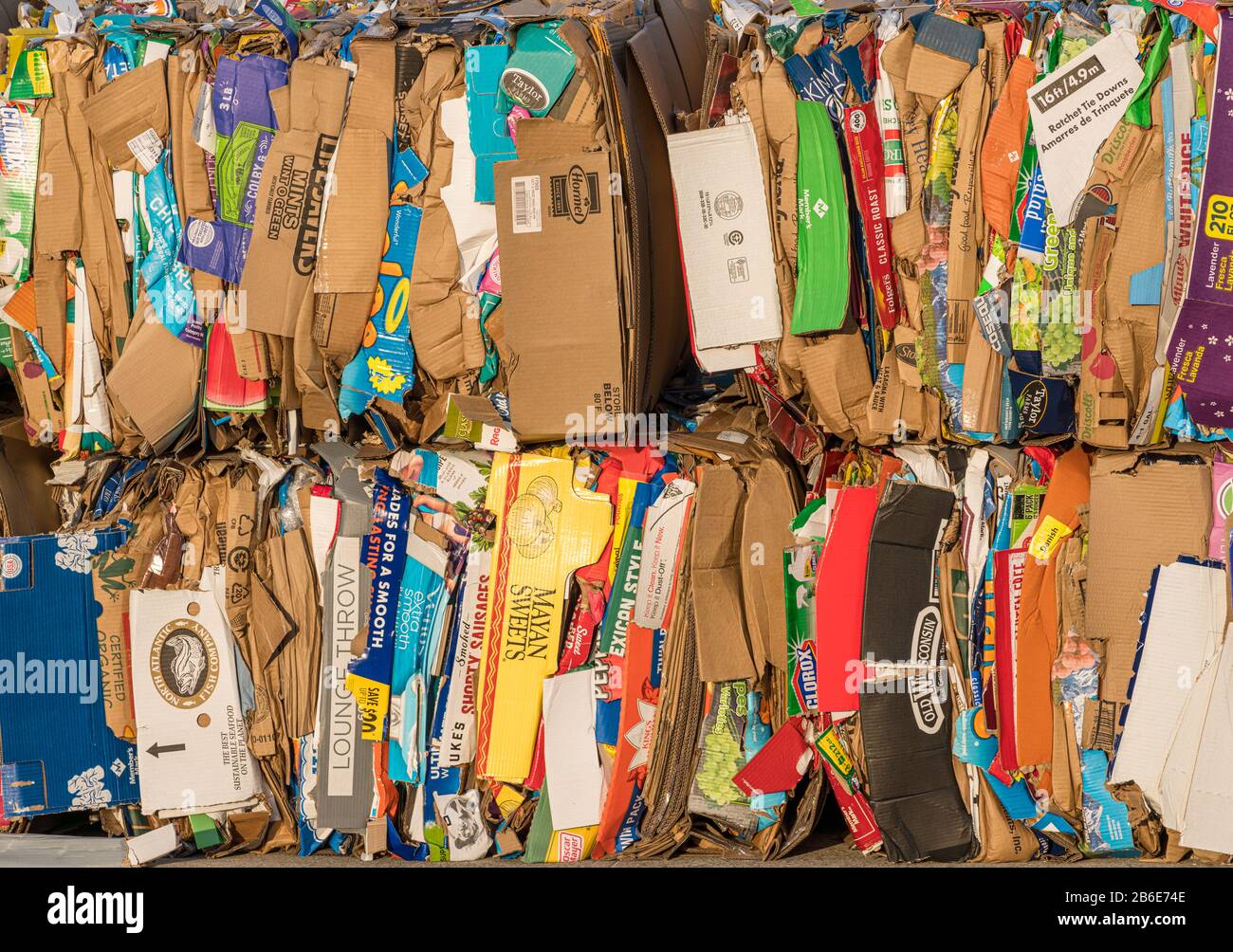 WV 8 March 2020 Stacks of folded cardboard boxes behind