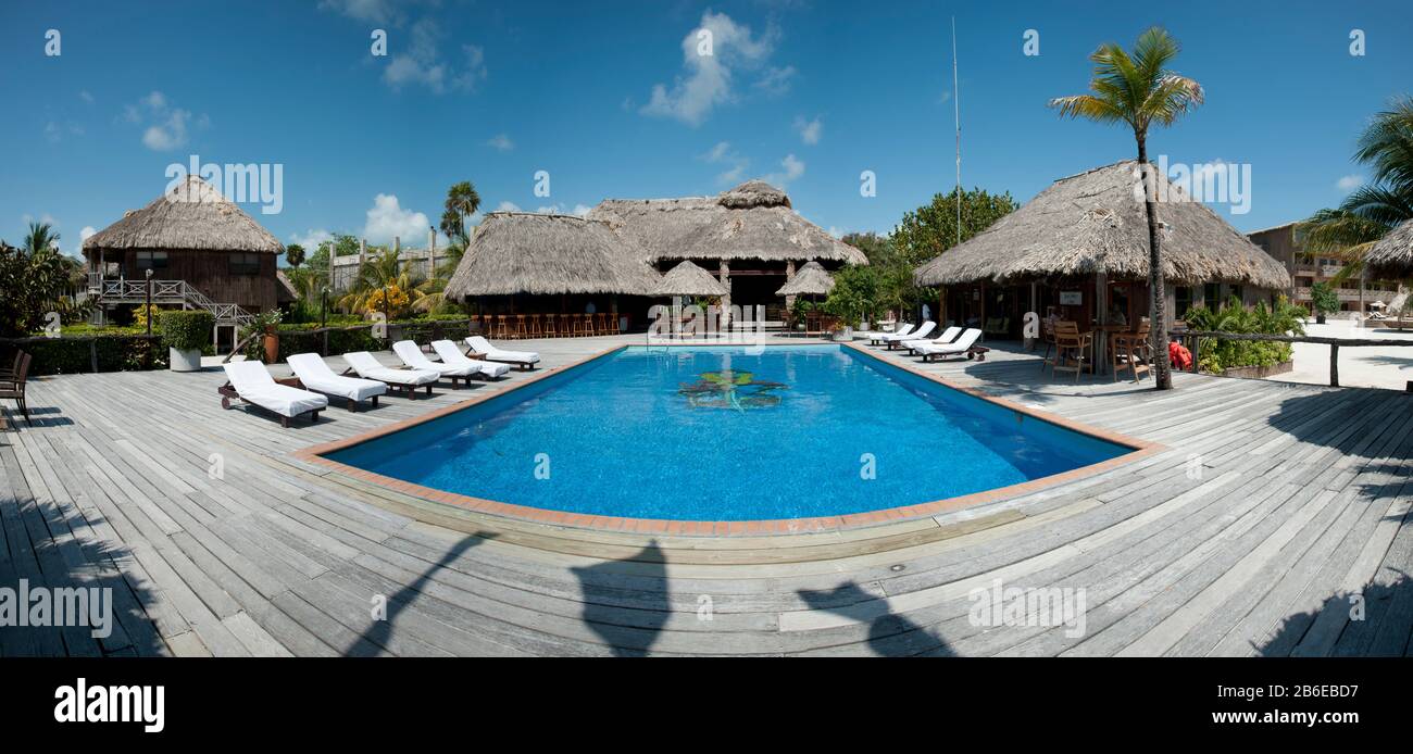 Swimming Pool At A Tourist Resort San Pedro Ambergris Caye Belize Stock Photo Alamy