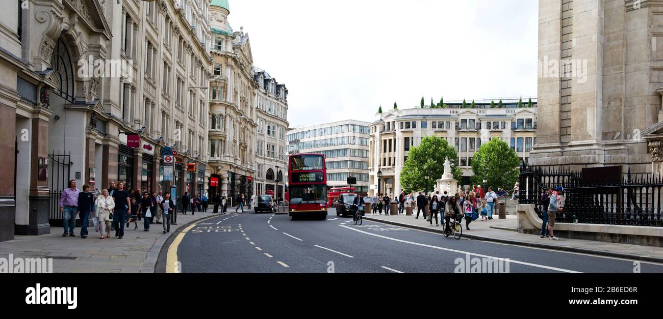People walking along a road, City of Westminster, London, England Stock Photo