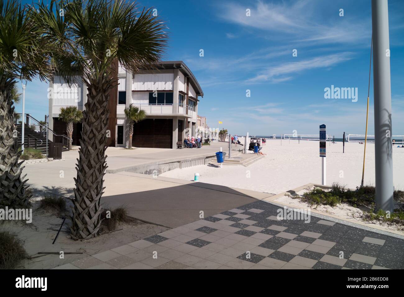 People relaxing on the Gulf of Mexico beach at Gulf Shores, Alabama, USA. Stock Photo