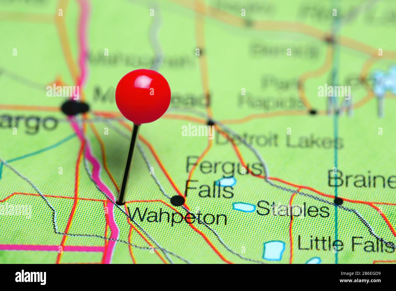 Wahpeton pinned on a map of Minnesota, USA Stock Photo Alamy