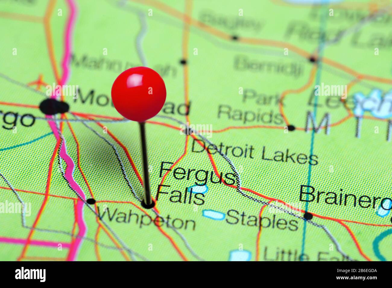 Fergus Falls Mn Map Fergus Falls Pinned On A Map Of Minnesota, Usa Stock Photo - Alamy