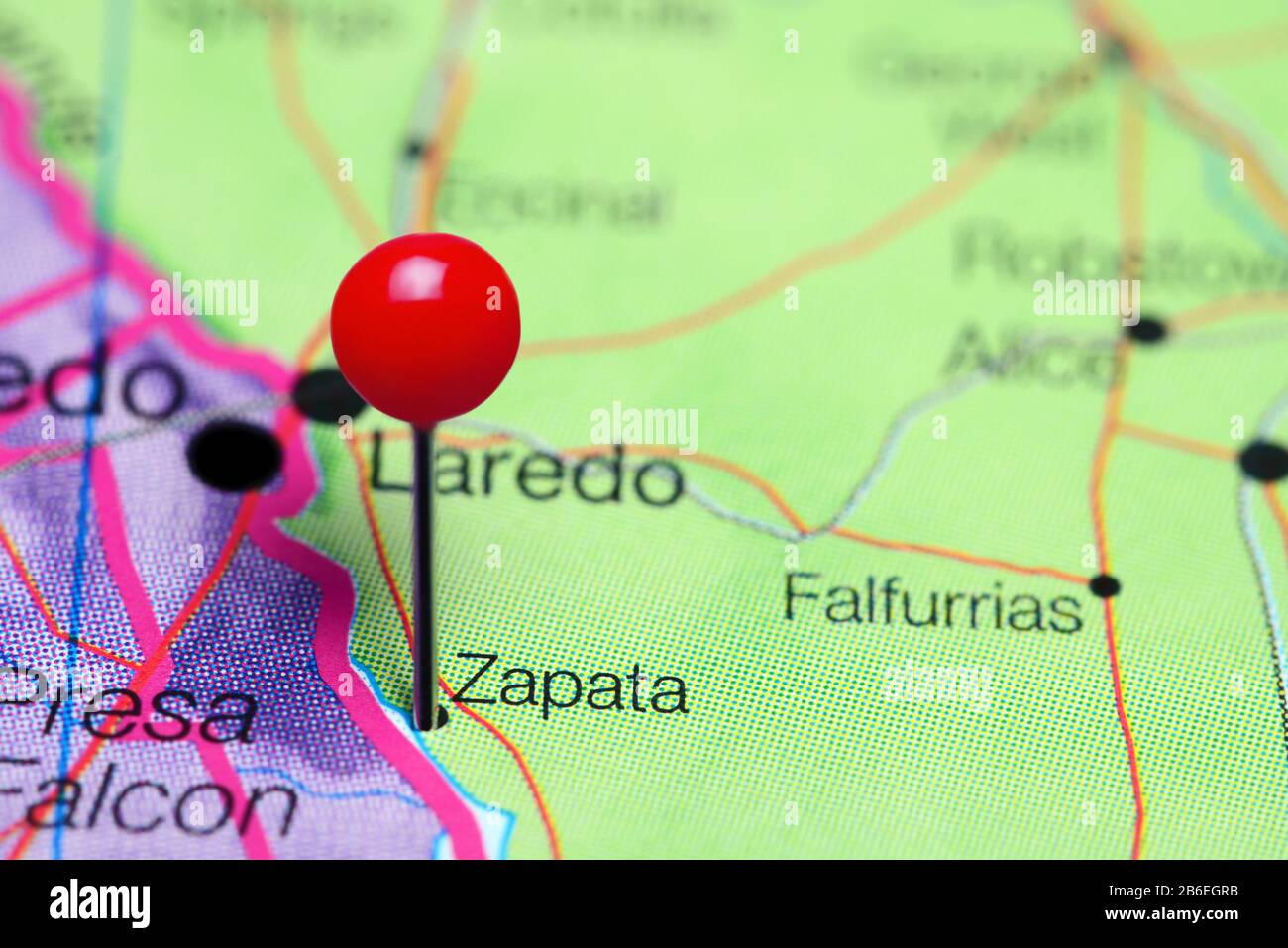 Zapata pinned on a map of Texas, USA Stock Photo Alamy