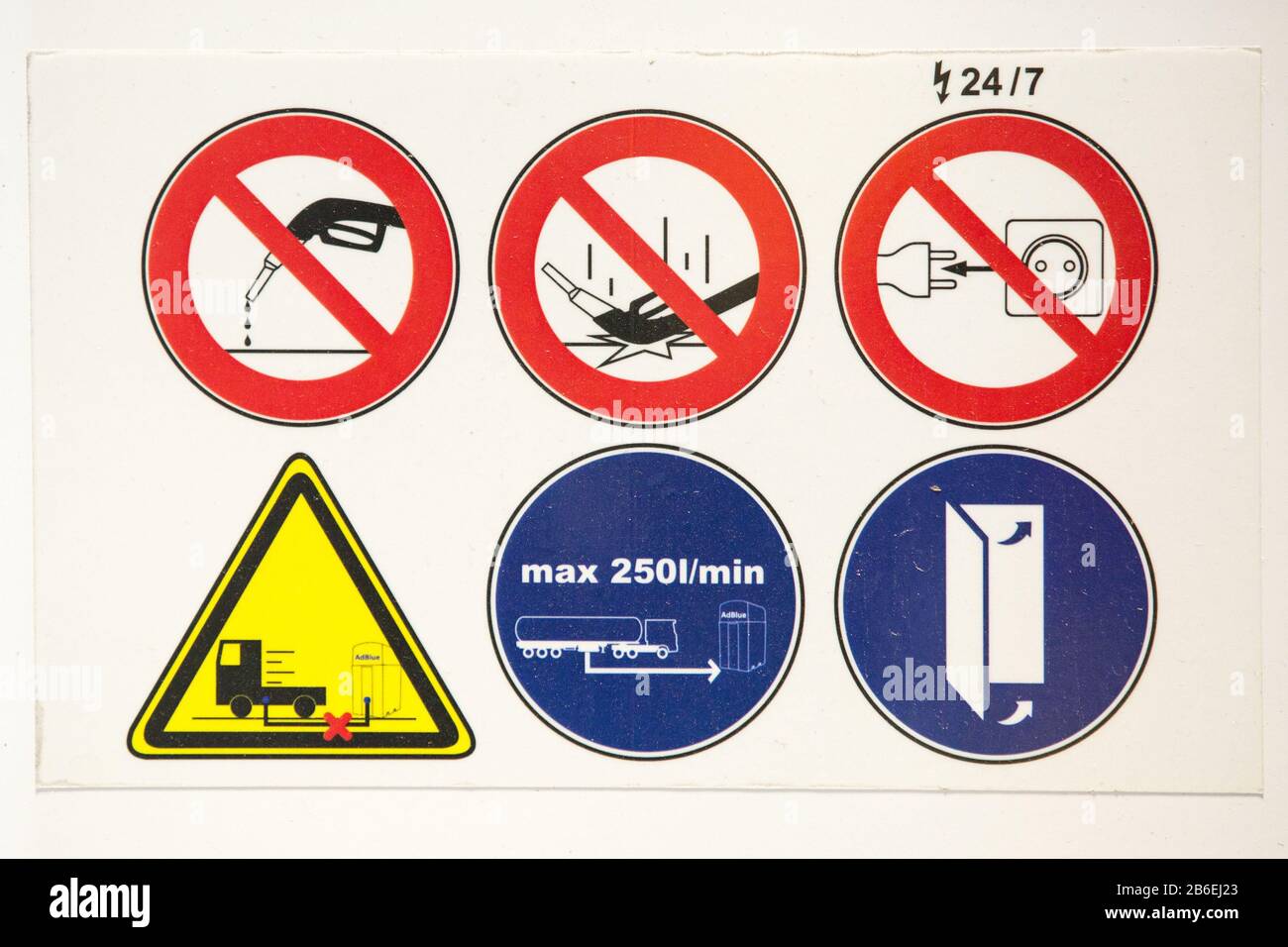 Brzeznik, Poland. 24th Feb, 2020. Pictograms are seen at the Total petrol station in Brzeznik. Credit: Karol Serewis/SOPA Images/ZUMA Wire/Alamy Live News Stock Photo