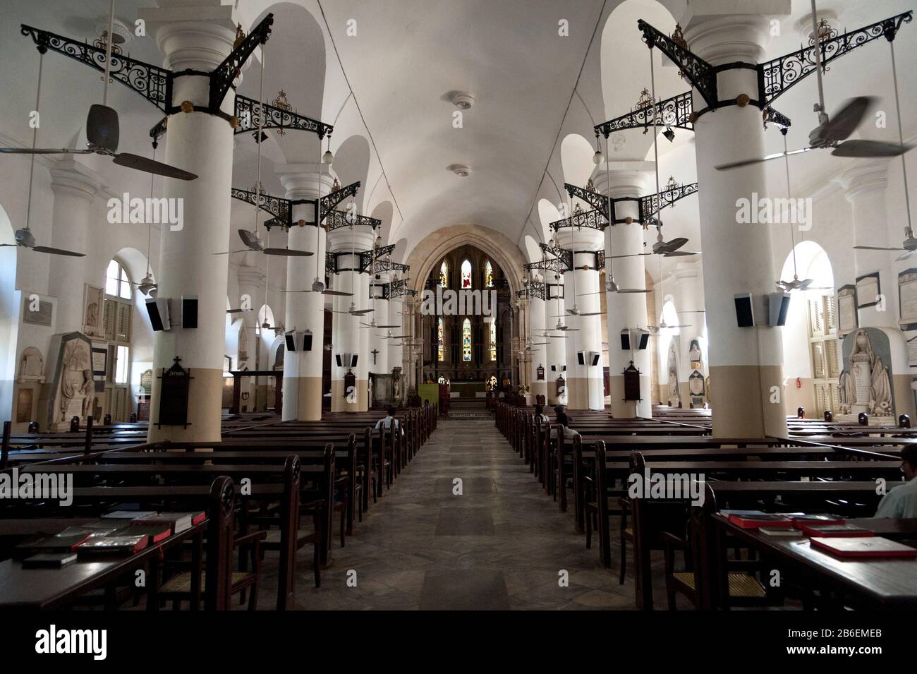 Interiors of St. Thomas Cathedral, Veer Nariman Road, Mumbai, Maharashtra, India Stock Photo