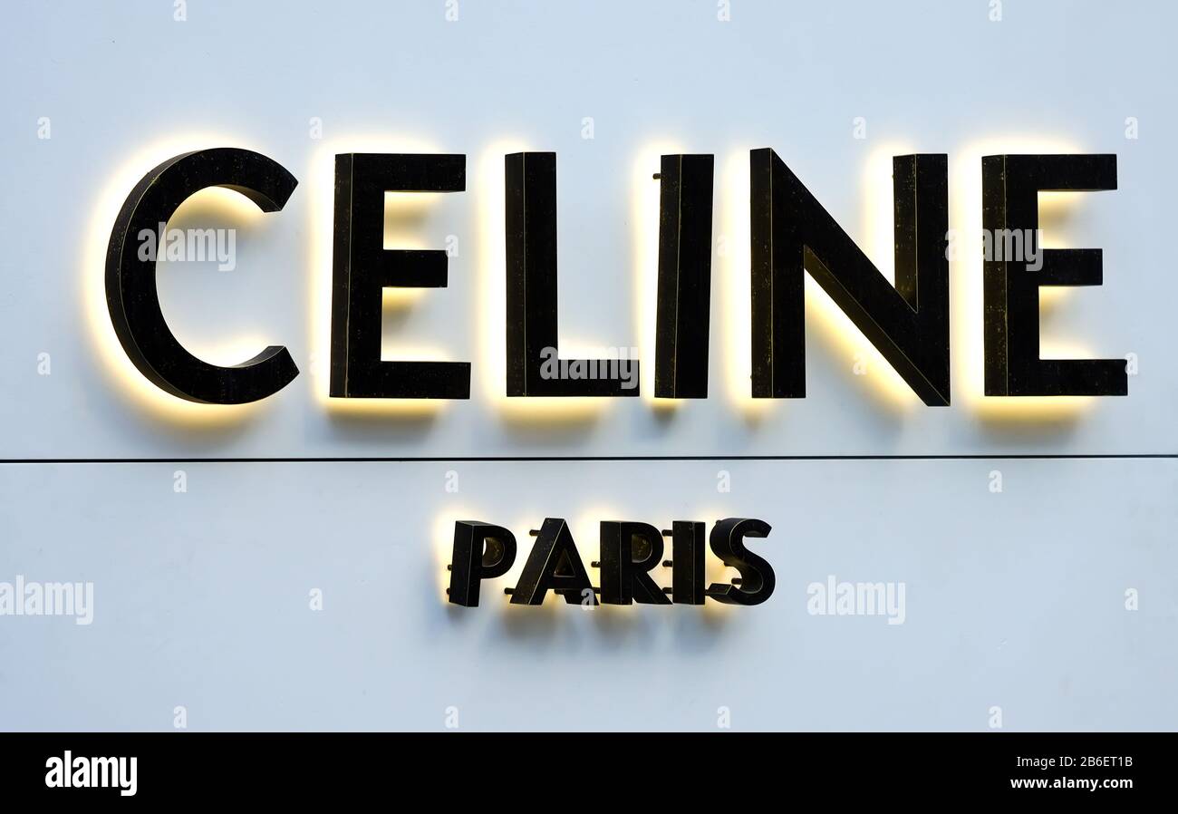 Frankfurt,Germany, 03/01/2020: Logo of Celine, Paris on a store in