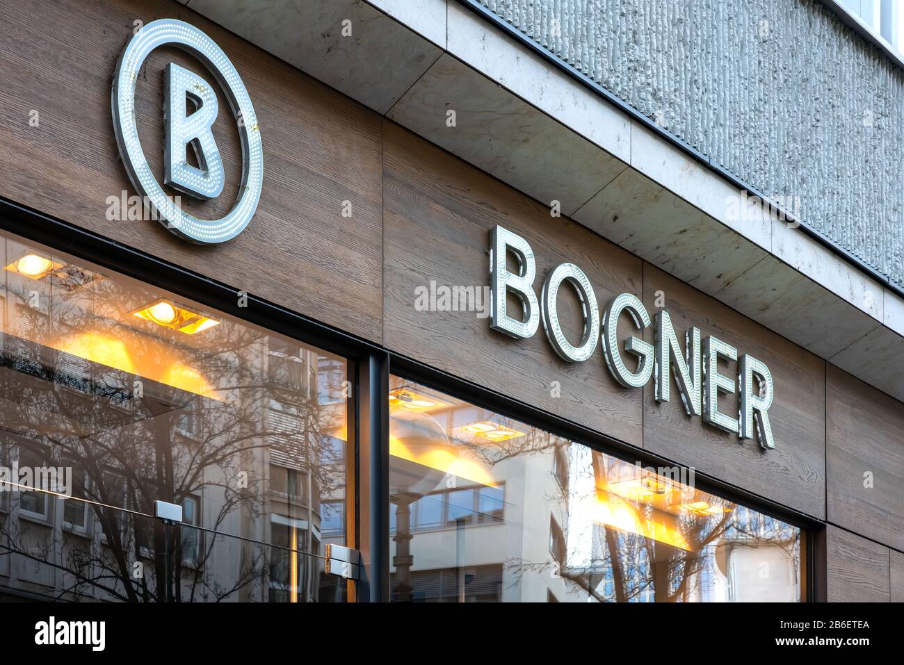 Frankfurt,Germany, 03/01/2020: Shop window with logo of Bogner in the city  centre of Frankfurt am Main Stock Photo - Alamy
