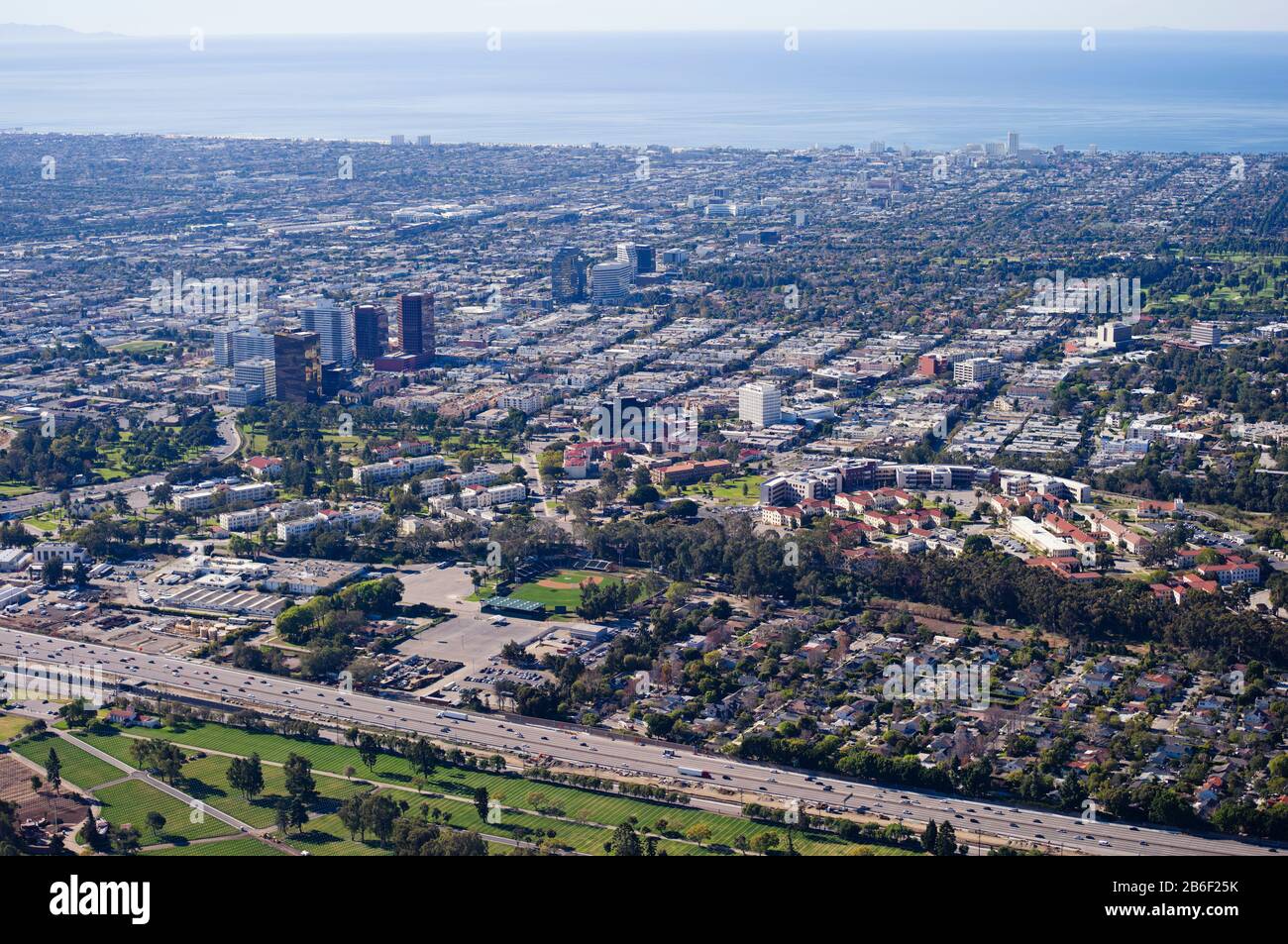 Aerial view of West Los Angeles, Los Angeles, California, USA Stock Photo