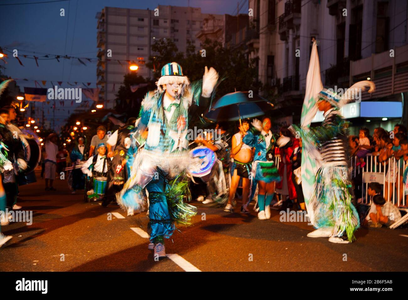 Dancers at carnival celebration, Avenue Boedo, Buenos Aires, Argentina Stock Photo