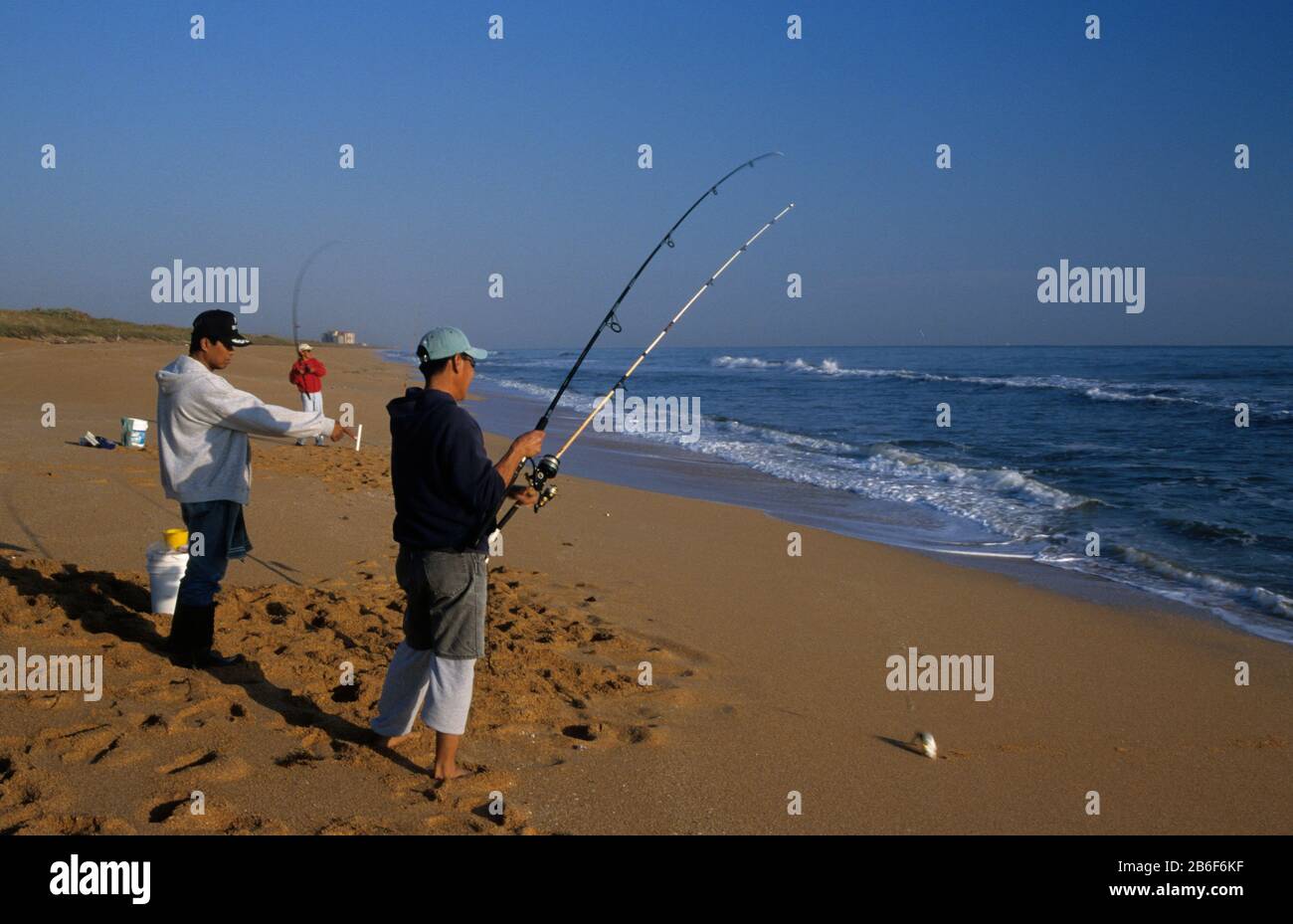Surf fishing, Flagler County Beach, Florida Stock Photo Alamy