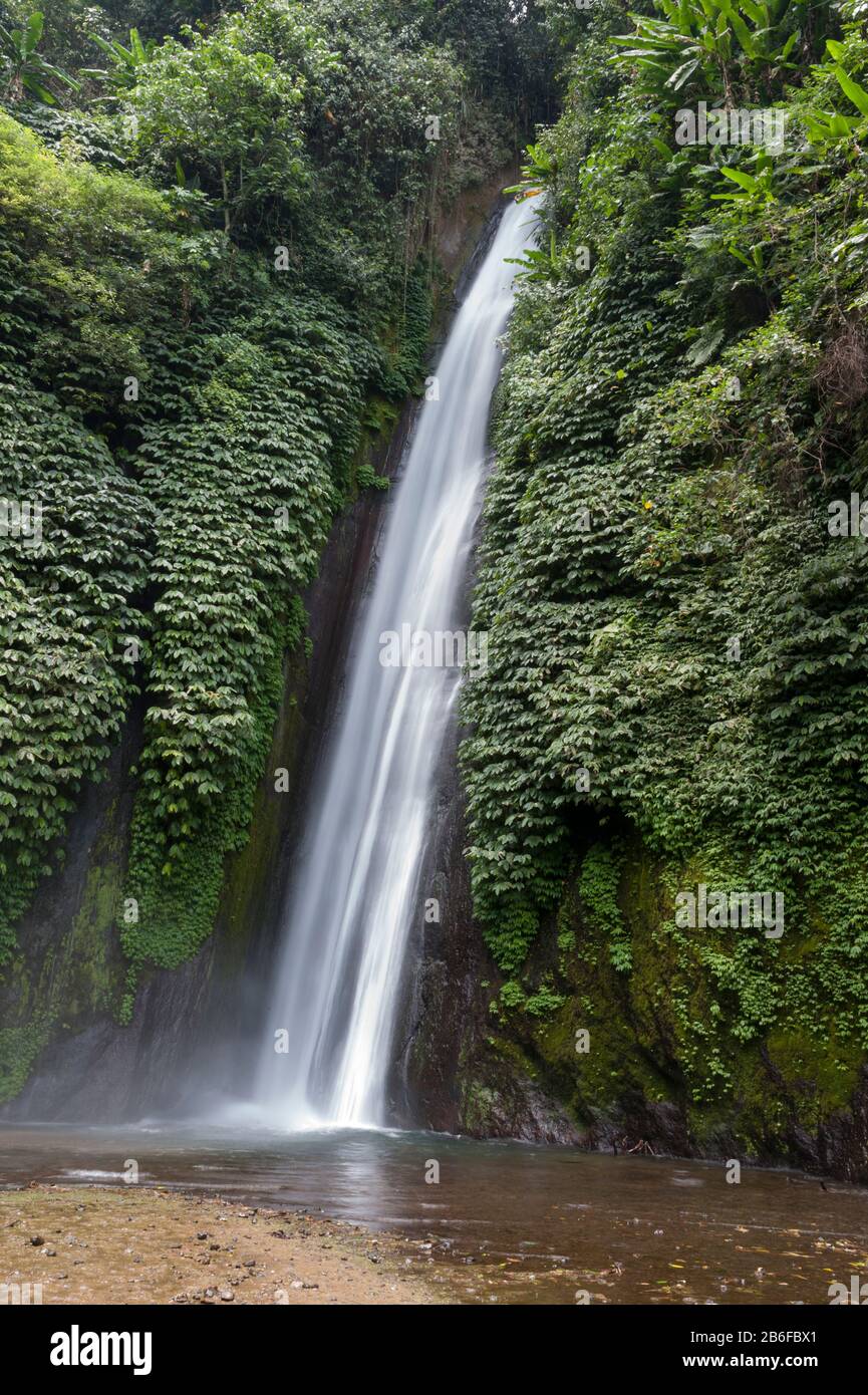 Waterfall near Munduk, Gobleg, Banjar, Bali, Indonesia Stock Photo