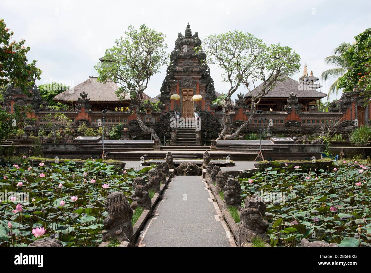 Facade of the Pura Taman Saraswati Temple, Ubud, Bali, Indonesia Stock Photo