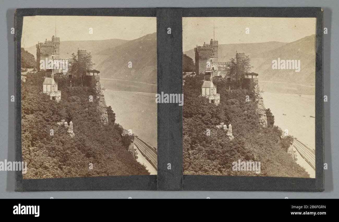 Rheinstein Castle, Germany Castle Rheinstein, Germany Property Type: Stereo picture Item number: RP-F F11362 Manufacturer : Photographer: anonymous place manufacture: Trechtingshausen Dating: 1851 - 1880 Material: cardboard paper Technique: albumen print dimensions: Secondary medium: H 87 mm × W 147 mm Subject: landscape with tower or castle castle river where: Trechtingshausen Stock Photo
