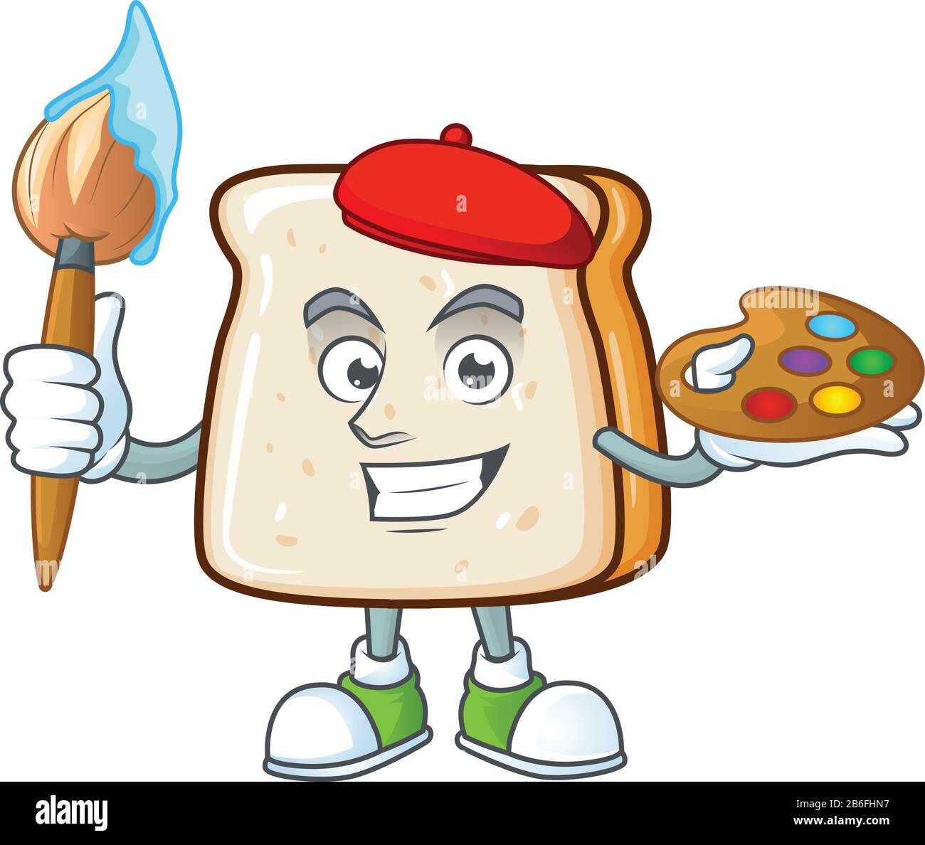 An artistic slice of bread artist cartoon design using a brush Stock ...