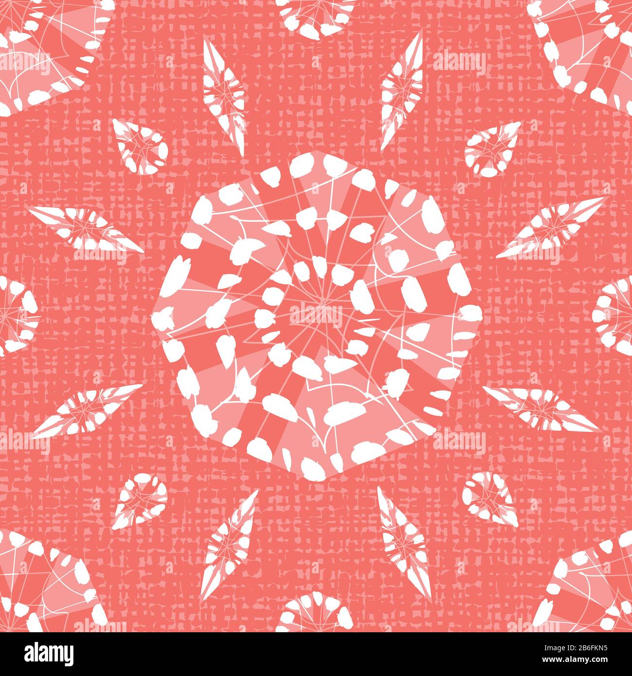 Vector red shibori monochrome octagon seamless pattern with canvas background. Suitable for textile, gift wrap and wallpaper. Stock Vector