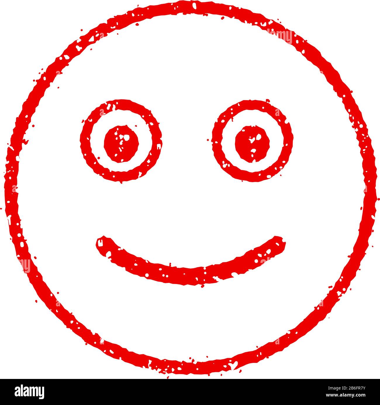 Cartoon face rubber stamp vector illustration / smiling Stock Vector