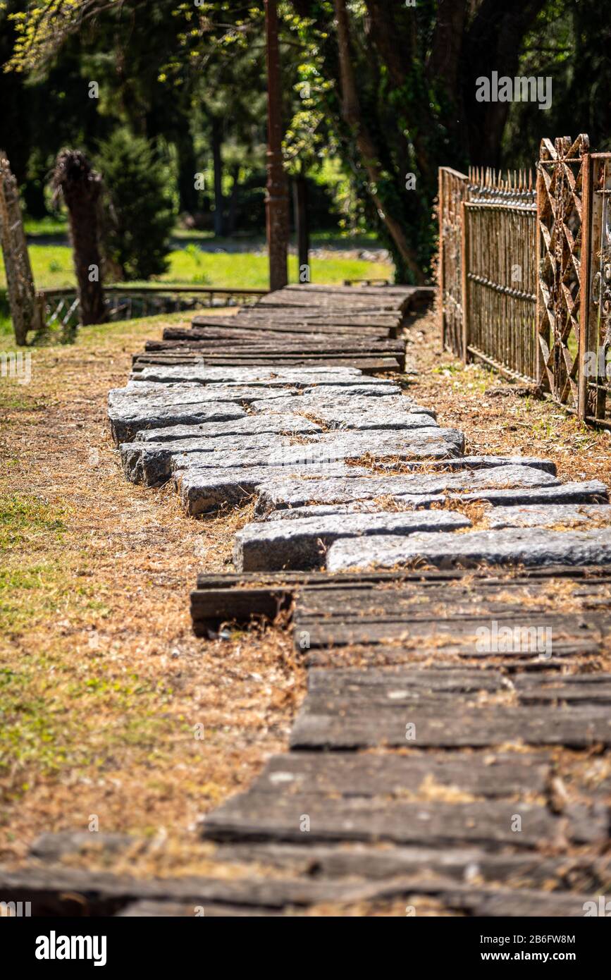 Old cobblestone path green grass hi-res stock photography and images ...