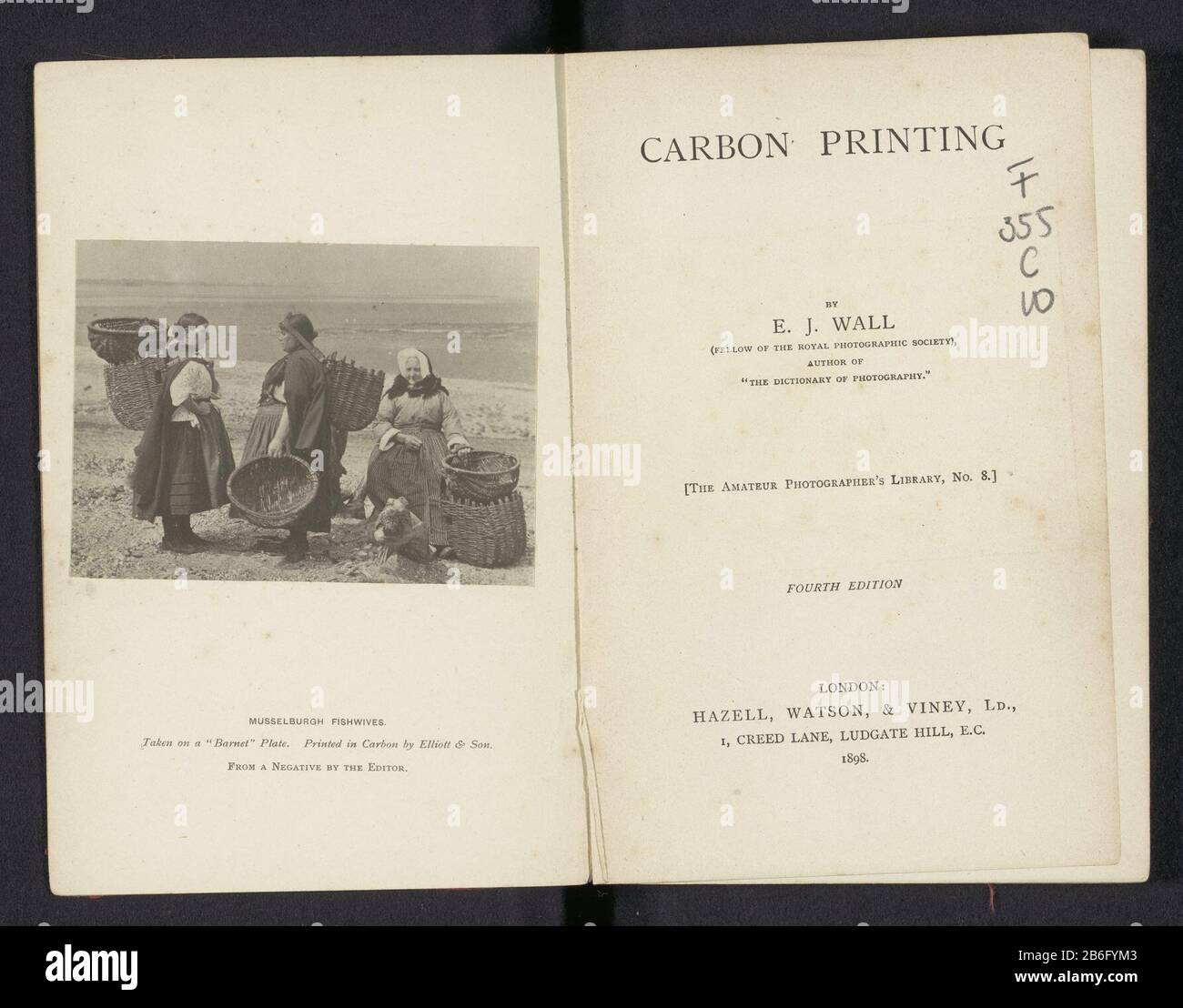 Carbon printing (titel op object) Carbon printing Carbon printing (title object) Carbon printing object type: book Object number: RP-F-2001-7-446Vervaardiging Dating: 1898 Material: paper carton linen paper Technique: autotype / print / carbon printing dimensions: Book: h 180 mm × b 120 mm × d 10 mm Stock Photo