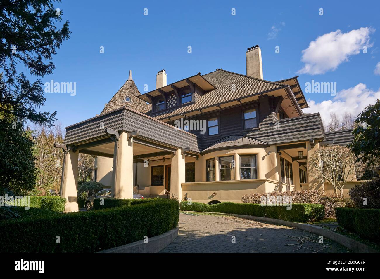 Greencroft mansion constructed in 1913 once owned by Eric Hamber, Shaughnessy Heights, Vancouver, British Columbia Canada Stock Photo