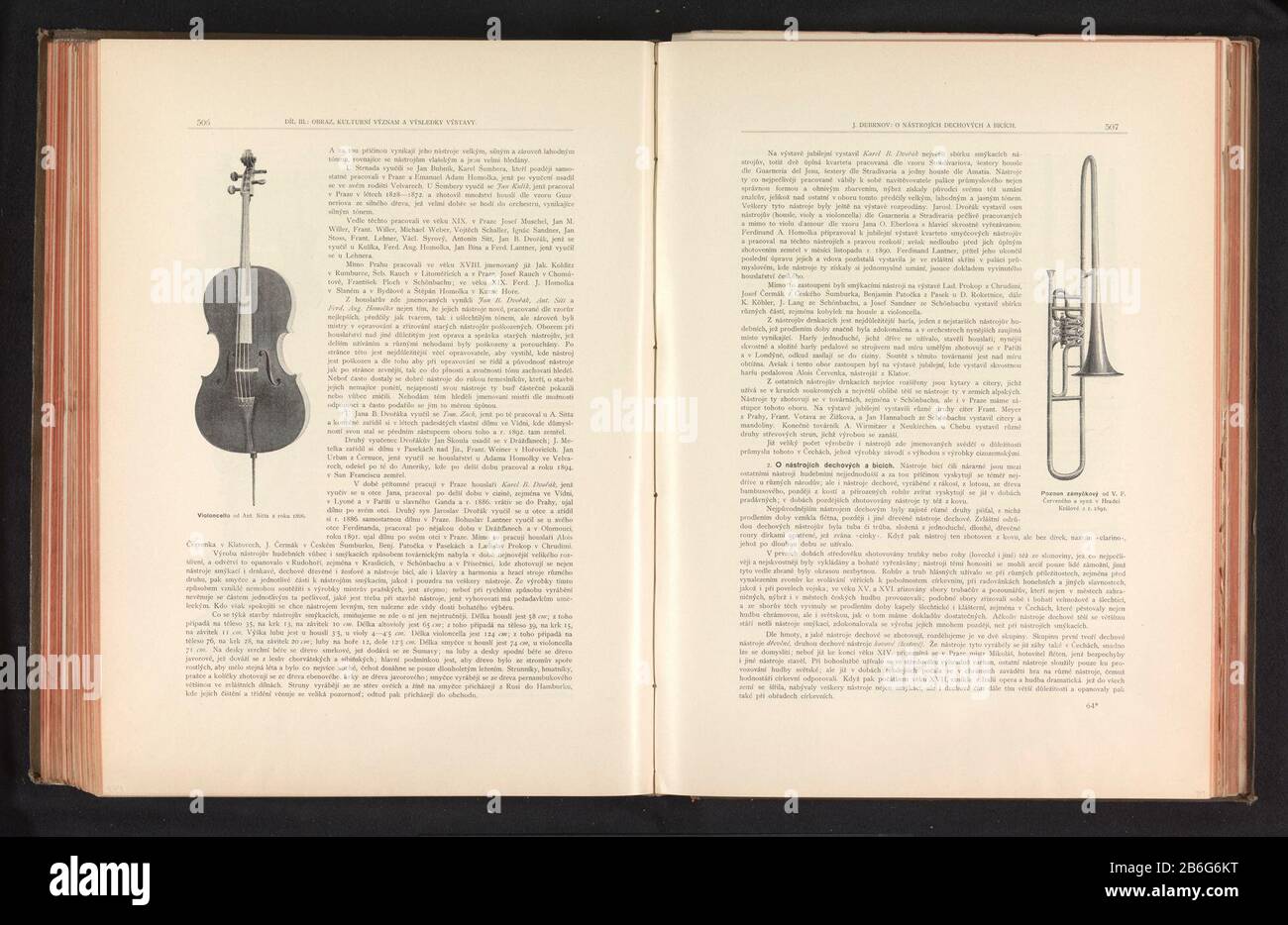 Cello Violoncello (title object) CelloVioloncello (title object) Property Type: photomechanical print page Item number: RP-F 2001-7-749B-274 Manufacturer : Photographer: anoniemclichémaker: Carl Bellmann Place manufacture: Prague Date: ca. 1891 - or for 1895 Material : paper Technique: autotypie Dimensions: page: h 178 mm × W 59 mmToelichtingPrent page 506. Subject: viola, violoncello; double bass Stock Photo