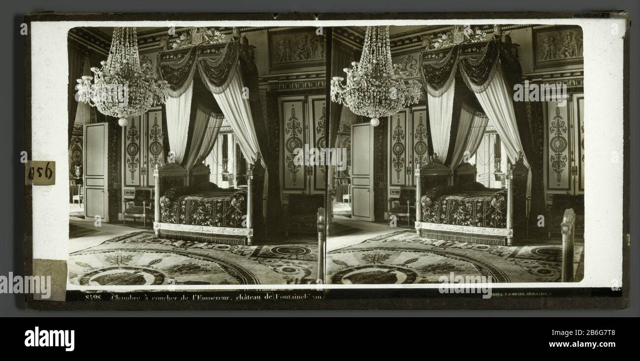 Bedroom of the Emperor, the castle of Fontainebleau Chambre a coucher de  l'Empereur, Chateau de Fontainebleau Property Type: Stereo picture Item  number: RP-F F08436 Manufacturer : Photographer: Ferrier Pere Fils et  Soulierfotograaf