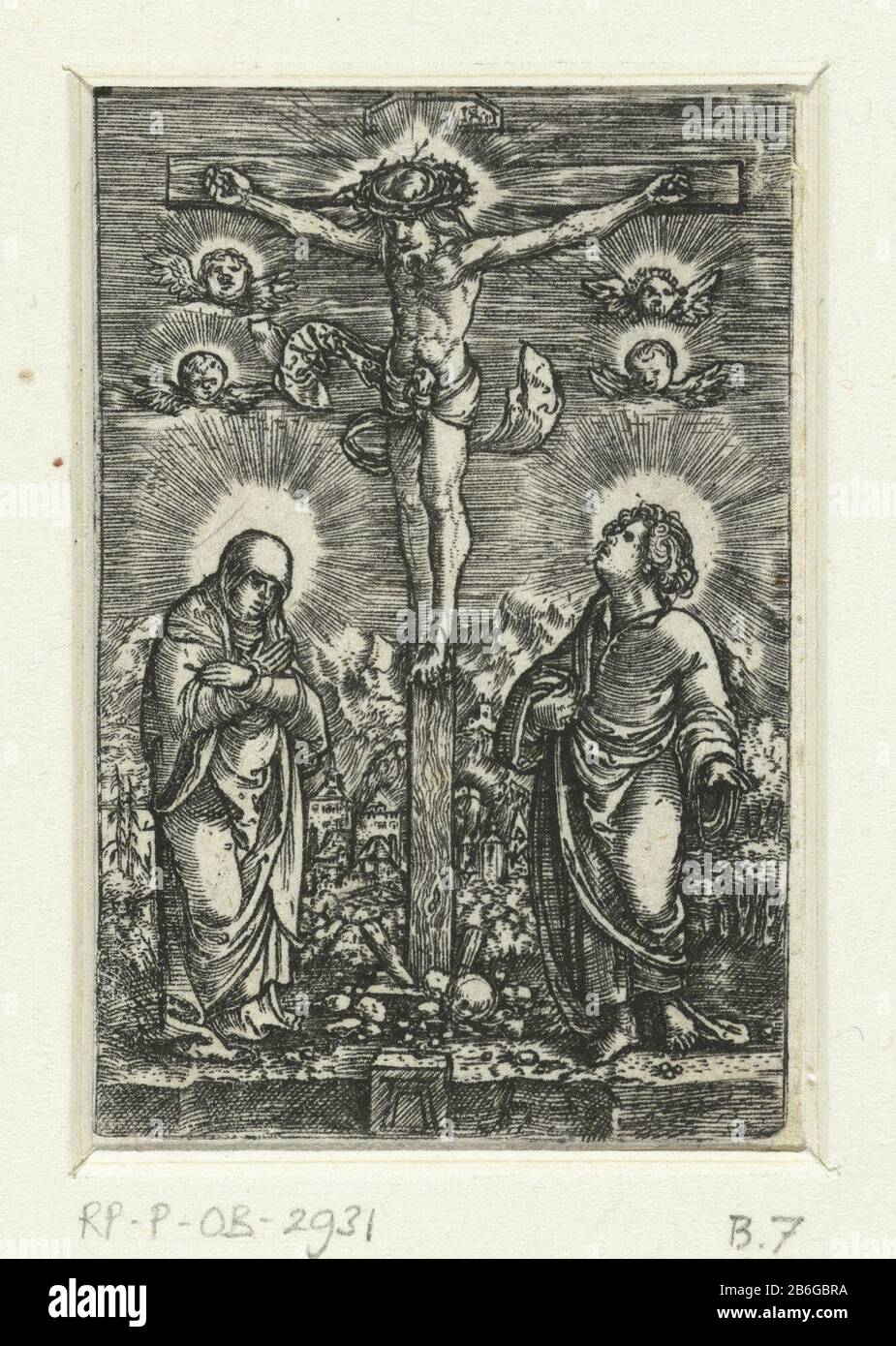 Christ on the cross between Mary and John Christ on the cross with his ...