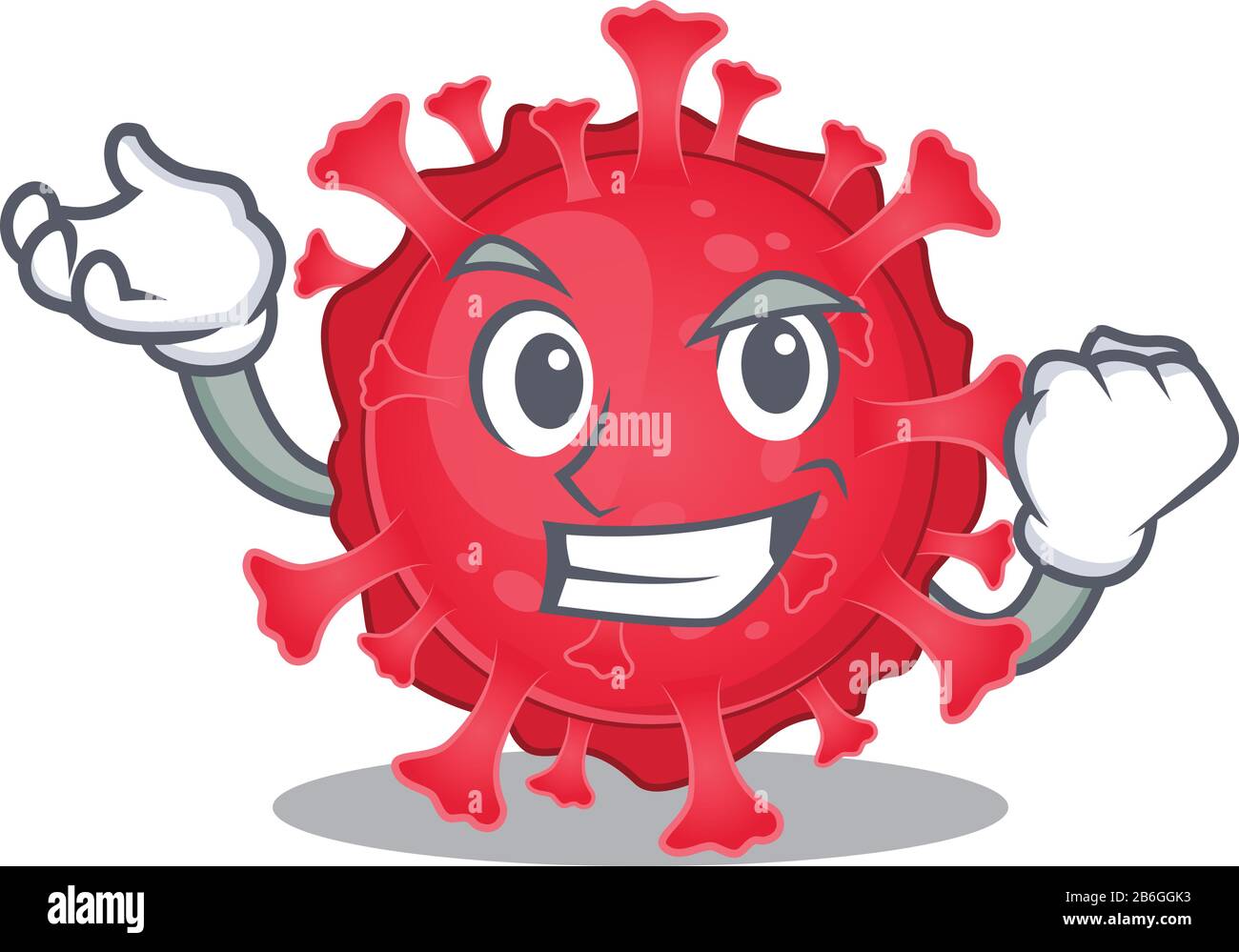 Coronavirus substance cartoon character style with happy face Stock Vector