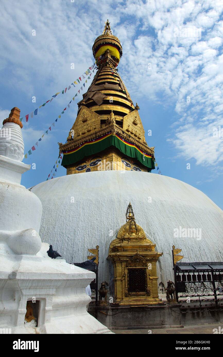 Swayambhunath Stupa - The Monkey Temple In Kathmandu, Nepal Stock Photo ...