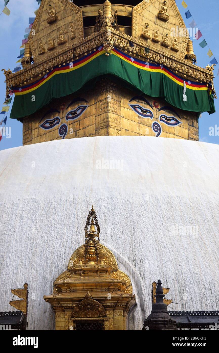 Swayambhunath Stupa - The Monkey Temple In Kathmandu, Nepal Stock Photo ...