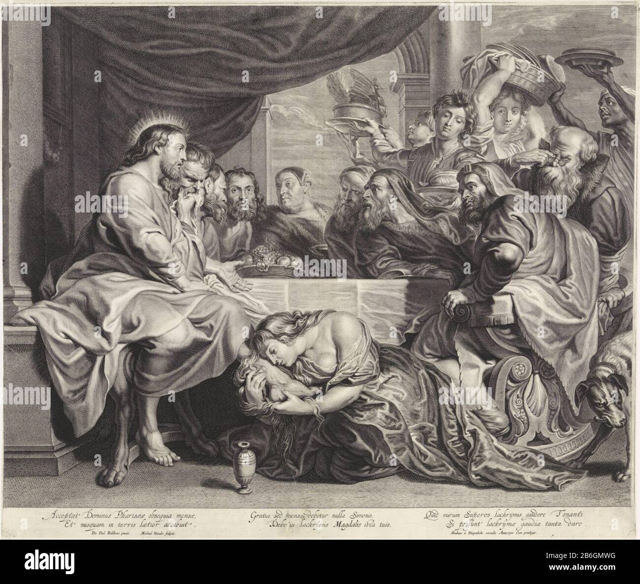 Christ with his apostles at table the house of Simon the Pharisee ...