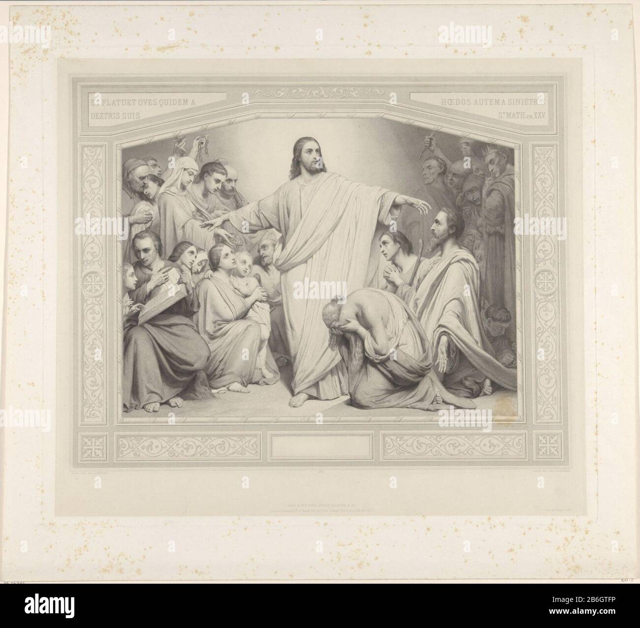 Christ kneeling between people Christ between kneeling people Object type: picture Item number: RP-P-OB-56.792Catalogusreferentie: IFF après 1800 13 Inscriptions / Brands: collector's mark, verso, stamped: Lugt 2228blindstempel, recto, embossed 'Print Sellers Association YNX' Manufacturer  : printmaker: Auguste Thomas Marie Blanchard (listed property) to painting by Ary Scheffer (listed building) printer: Goupil & Cie (listed building) publisher: Goupil & Cie (listed building) publisher: Kunsthandel P. & D . Colnaghi & Co (listed property) Place manufacture: printmaker: France Publisher: Paris Stock Photo