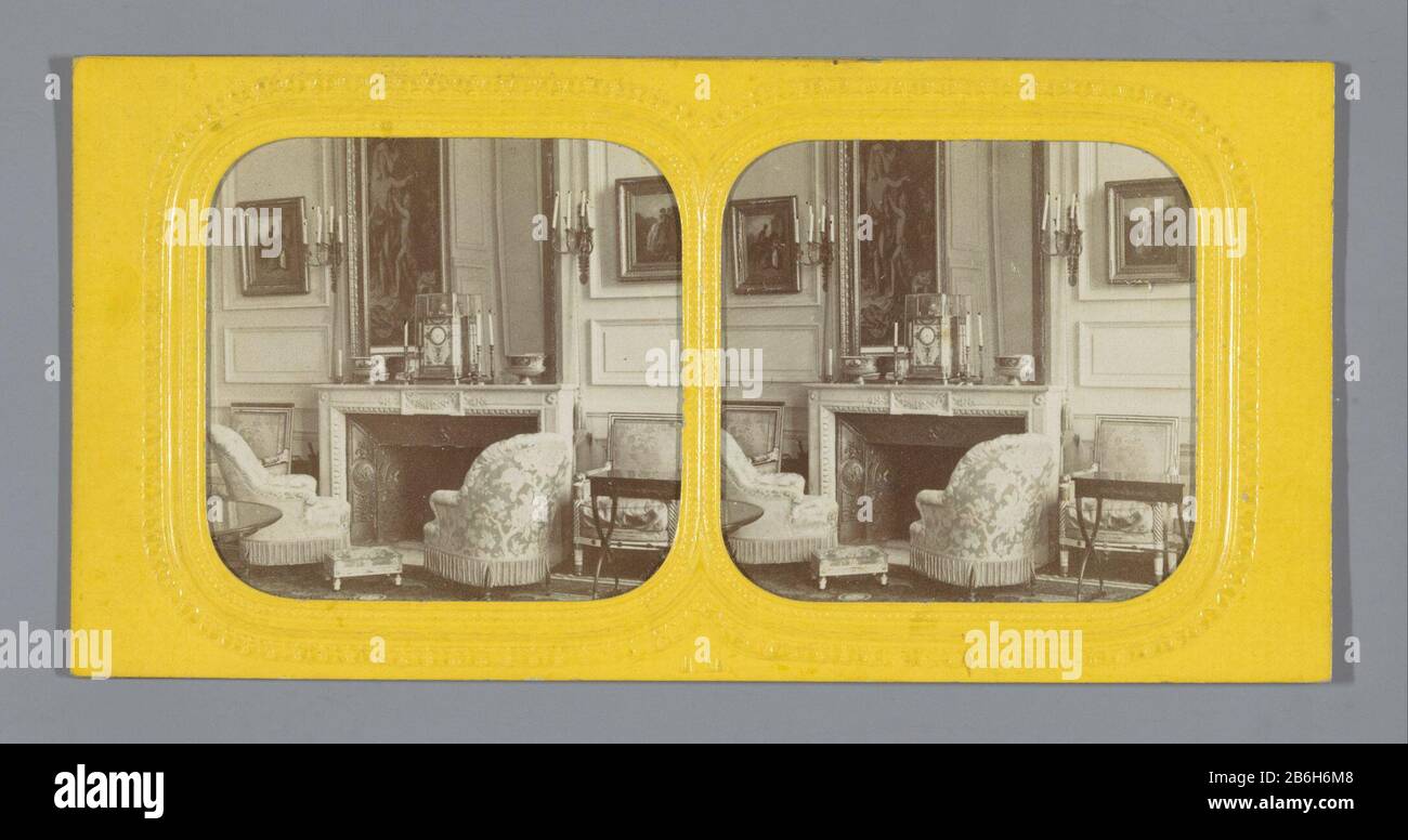 Compiegne Small lounge Princess Mathilde Compiegne. Petit salon de la Princesse Mathilde Property Type: photo stereo picture Item number: RP-F F09401 Manufacturer : photographer Jules Marinier Date: 1860 - 1890 Physical features: photography on carton material: Cardboard Technique: Photography Dimensions: Secondary medium: h 75 mm × W 150 mm Stock Photo