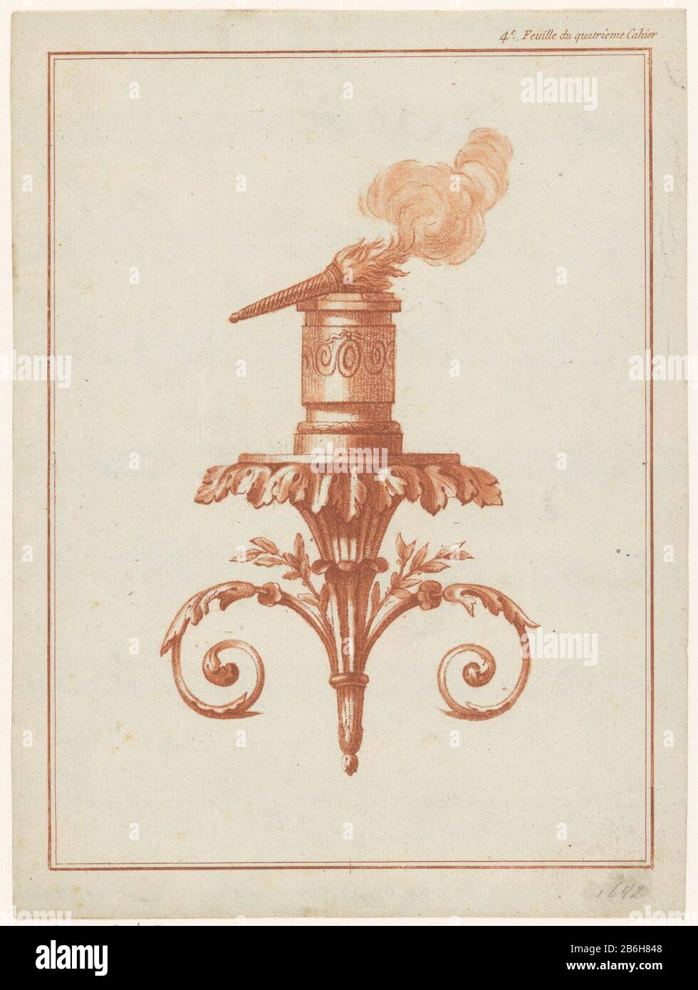 Console Where: a burning torch ligt. Manufacturer : printmaker: anonymous  to drawing: Jean-Baptiste Huet (le vieux) publisher: Louis Marin Bonnet  Place manufacture: Paris Date: 1770 - 1780 Physical features: crayonmanier  Material: paper
