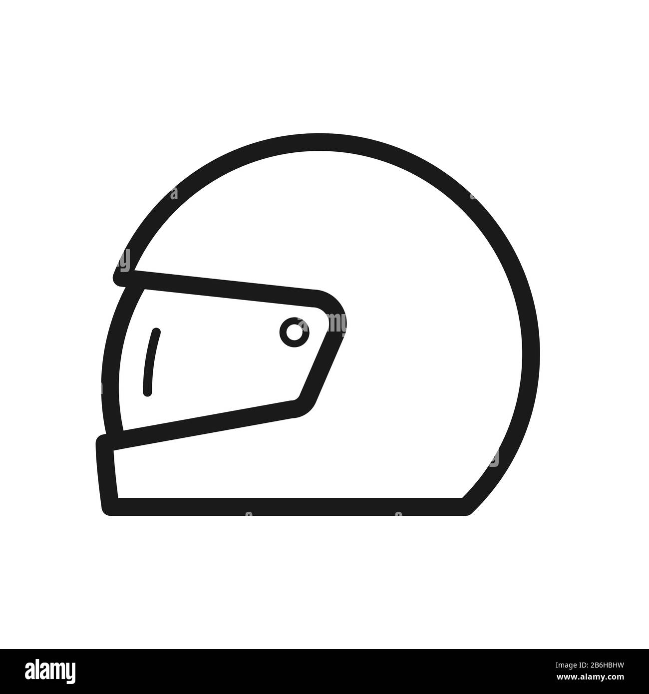 Icon helmet, an empty outline. Simple flat design for websites and apps Stock Vector