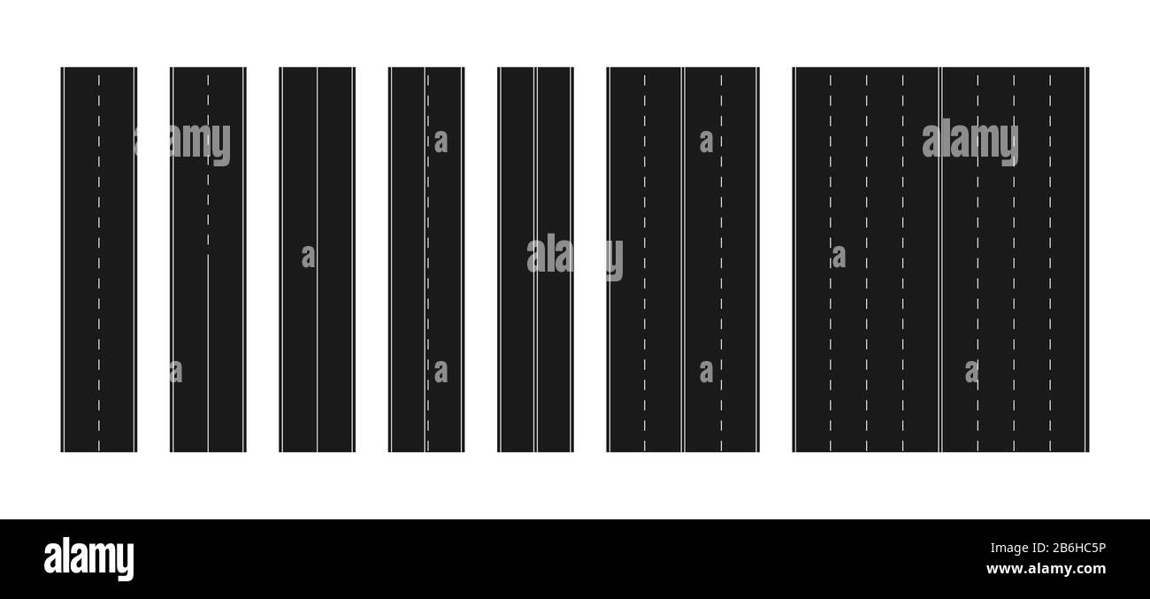 set of road marking elements. Simple flat design for websites and apps