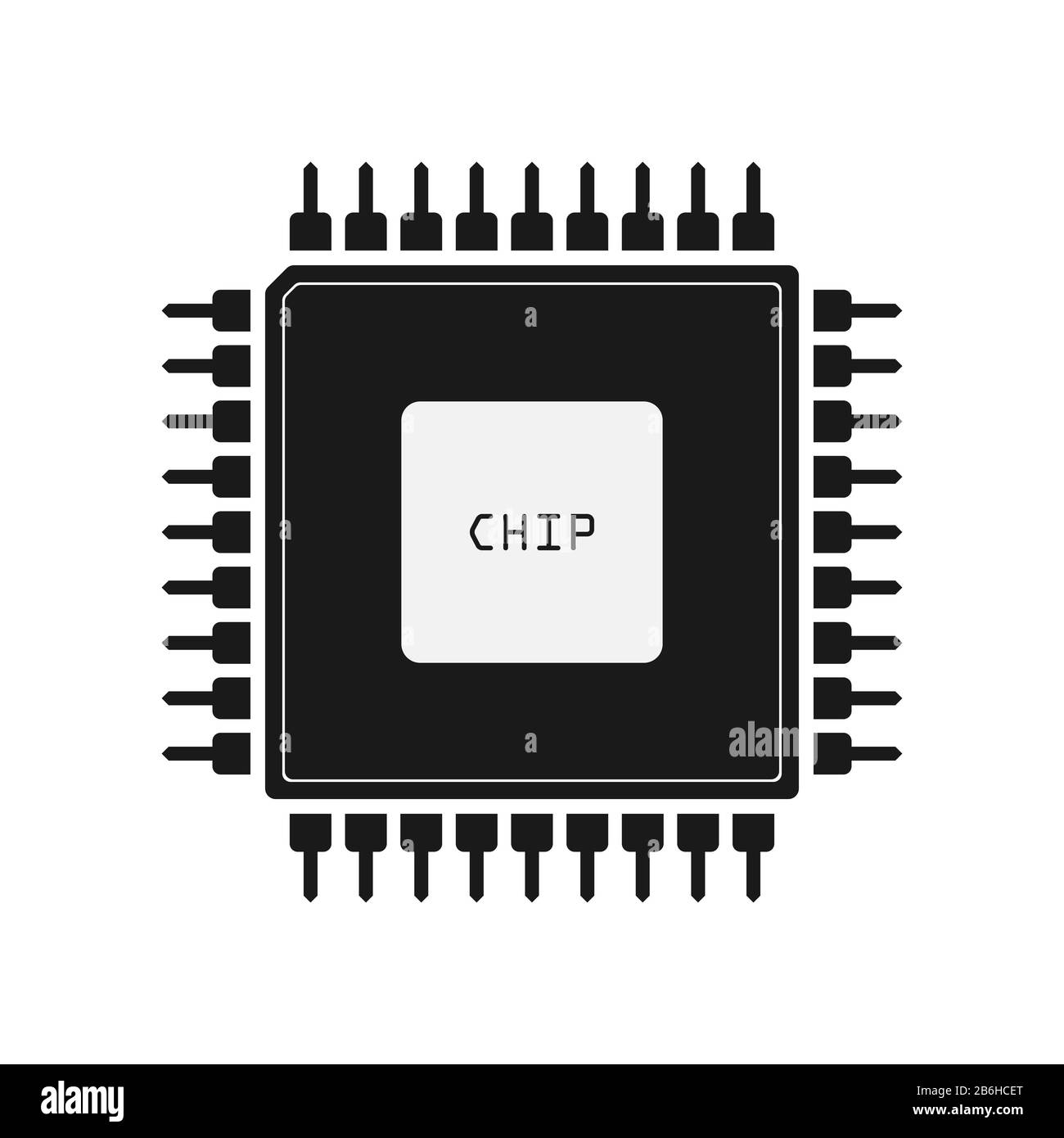Chip icon. Chip of an electronic device. Simple flat design Stock Vector  Image & Art - Alamy